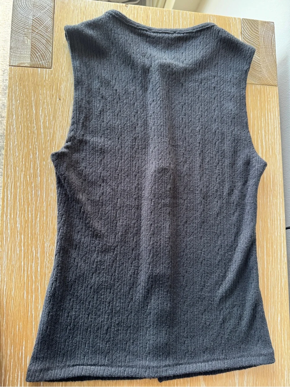 MADEWELL Women’s Pointelle Cutaway Vest Heather Molasses Size Small NY278 *NOTE* - Picture 8 of 10